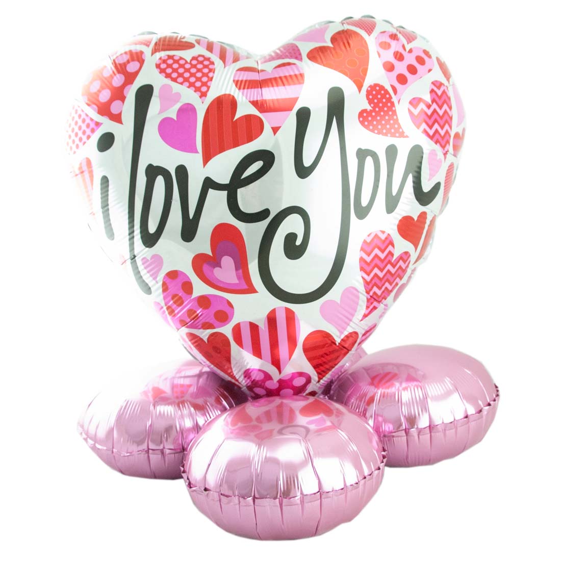 I love you many hearts balloon gift