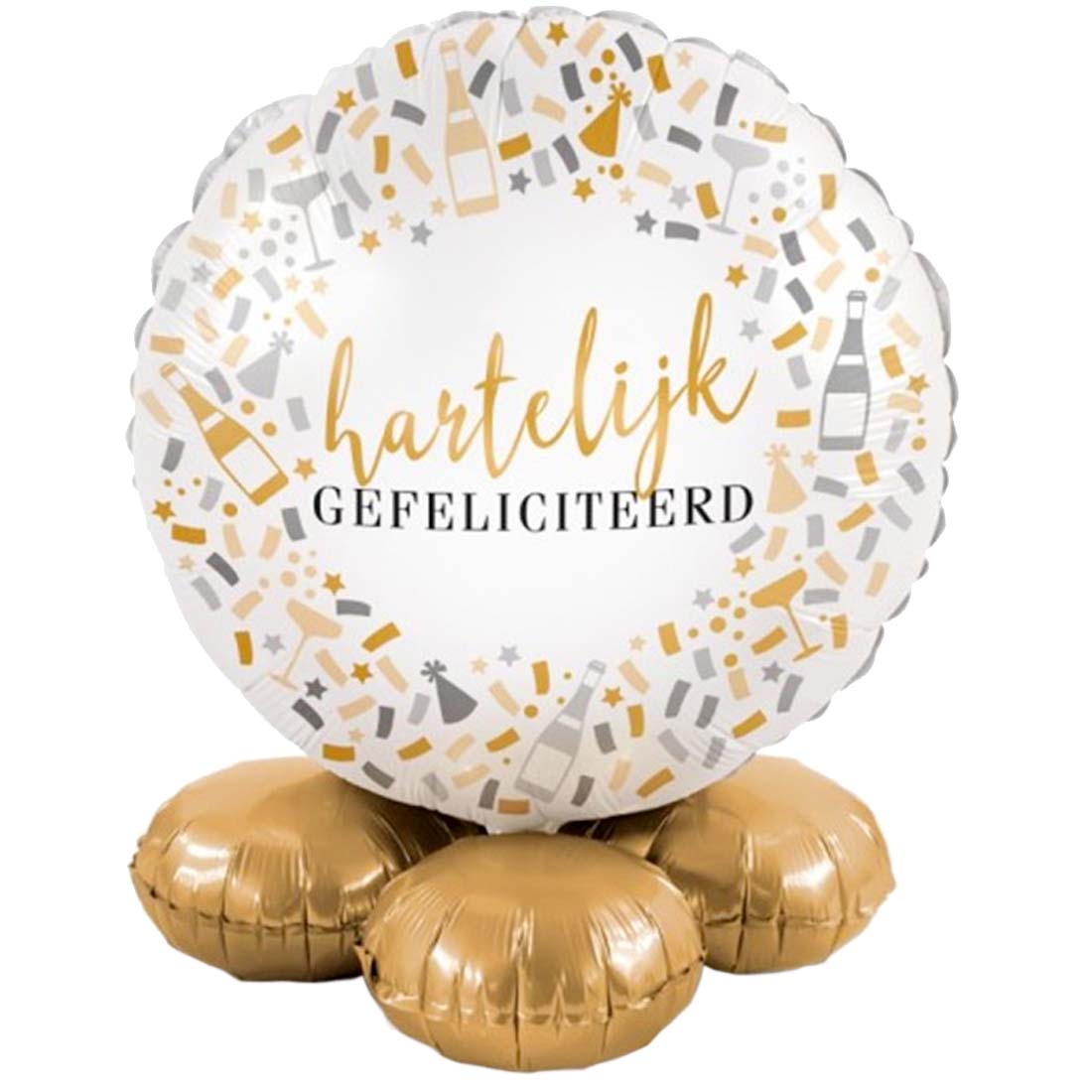 Hartelijk gefeliciteerd confetti ballon cadeau